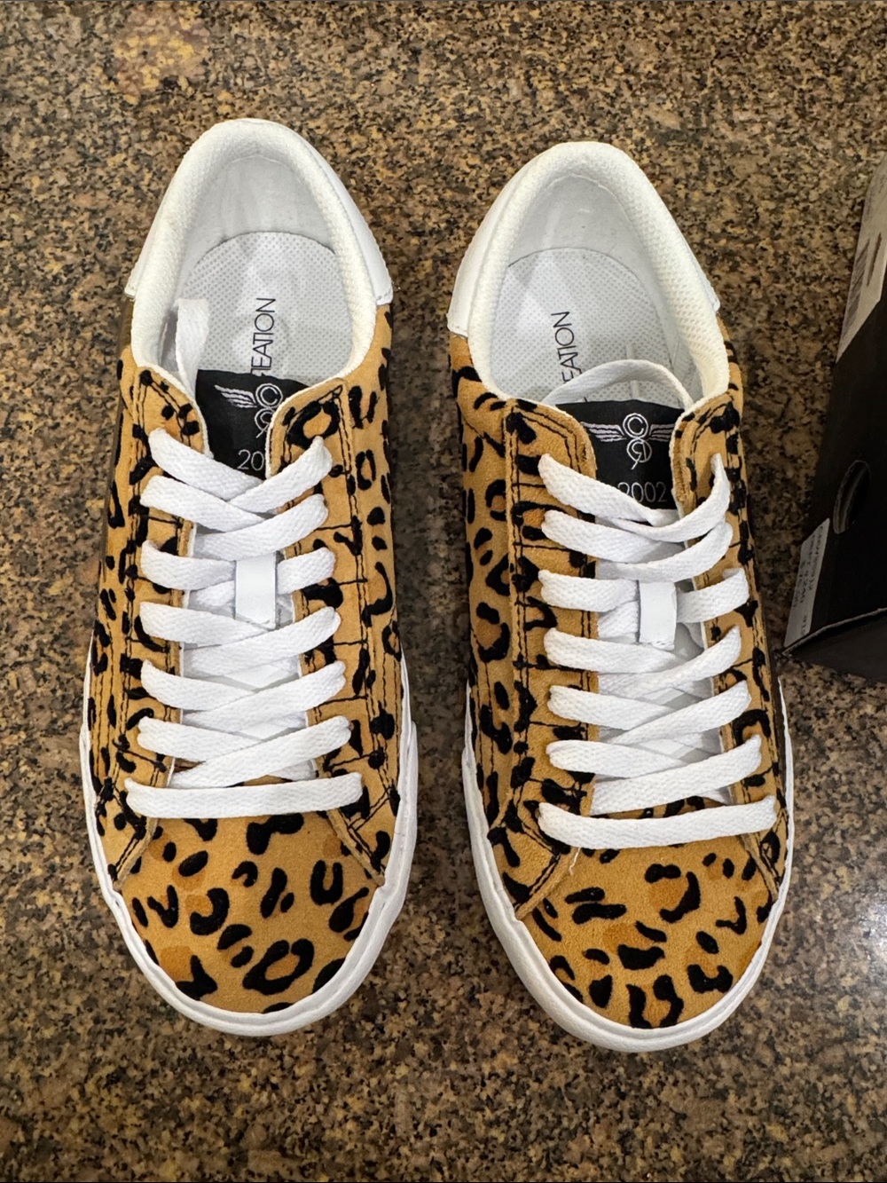 Creative Recreation Leopard Print Low-Top Sneakers in Tan and Black